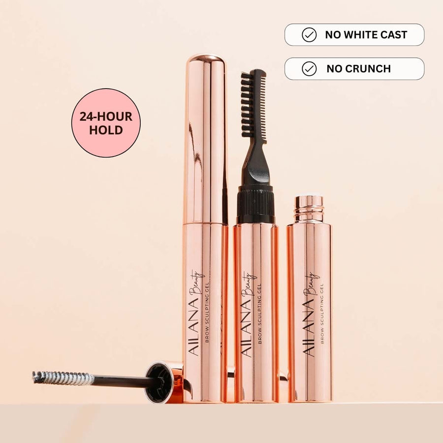clear brow gel no white cast strong hold Ailana Beauty